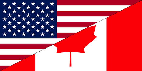 usa and canada flag together